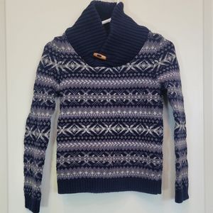 Boy 3T knit sweater ski pattern  cotton Navy blue gray RORIE WHELAN